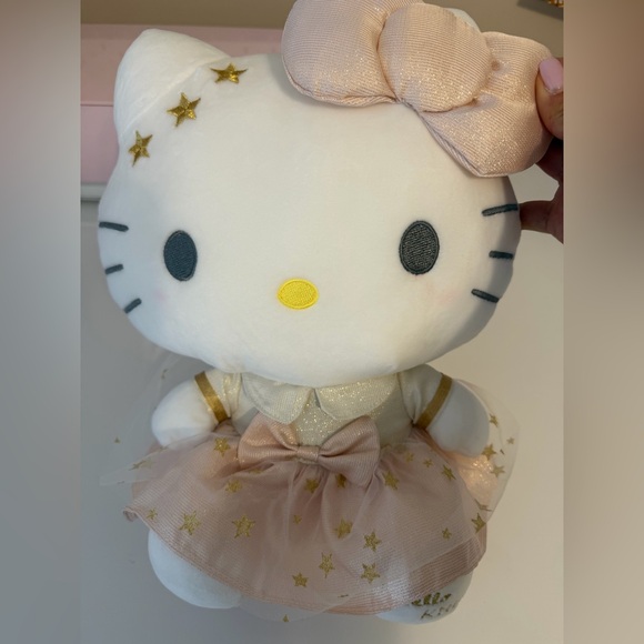 Medium sized Hello Kitty Plush in Pink and Gold Star Dress - Like New - Picture 3 of 4